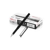 得力(deli) S37 商务中性笔 0.5mm 磨砂笔杆办公签字笔 子弹头 黑色 12支/盒 3盒 单位:组