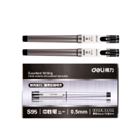 得力(deli) 高档商务中性笔签字笔 0.5mm子弹头 黑色 S95 12支装 单位:组