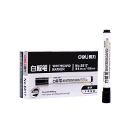 得力(deli) 6817思达优逸 白板笔 色泽明亮可擦易擦 黑色 10支/盒 3盒装