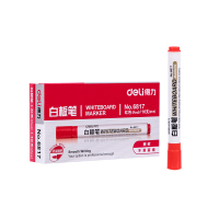 得力(deli) 6817思达优逸 白板笔 色泽明亮可擦易擦红色 10支/盒 3盒装