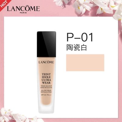 [国内专柜版 正品保证]LANCOME兰蔻持妆轻透粉底液30ml P-01陶瓷白 适合白皙肤色 无惧油汗 轻薄遮瑕