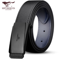 七匹狼皮带男真皮平滑扣中青年商务裤带男士腰带板扣裤腰带爸爸款