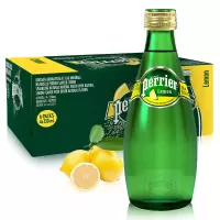 机乐堂(JOYROOM) 巴黎水(Perrier)柠檬味330ml*24玻璃瓶含气天然矿泉水