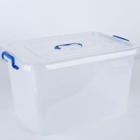 透明收纳箱塑料储物箱化妆品收纳盒零食玩具整理箱 透明收纳箱(带盖)40CM*28.5CM*23CM 50个