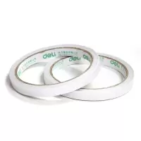 得力 30406 棉纸双面胶带 18mm*10y*80um 白色 48卷装
