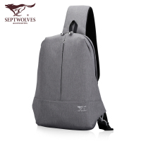 七匹狼斜挎包男单肩包胸包背包男士包包帆布大容量休闲男包男款潮