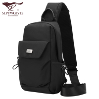 七匹狼胸包男士包包单肩斜挎包休闲牛津布男包2021新款时尚小背包