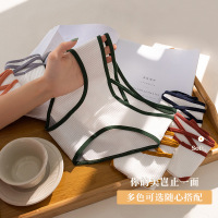 3条装内裤女士纯棉抗菌档日系少女中低腰性感交叉绑带三角短裤头