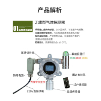 创信无线气体报警器液晶彩屏8路通道(2台探测器)