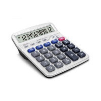 得力 1525 计算器桌面财务计算器记忆储存12位数真人语音型计算器办公 银色