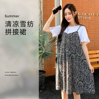 新品孕妇装孕妇连衣裙夏季薄款时尚度假风显瘦连衣裙孕妈大码裙子