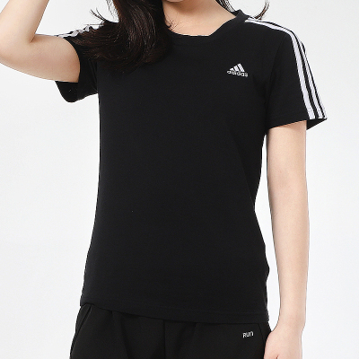 Adidas阿迪达斯短袖女2022夏季新款训练圆领黑色半袖T恤潮GL0784