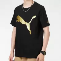 PUMA彪马短袖男装2022夏季新款金标T恤跑步训练半袖上衣533191-01