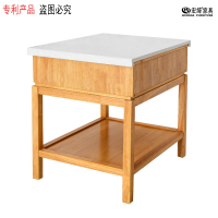 宏绮家具 定制原木床头柜 床头柜 大理石台面 550*400*520