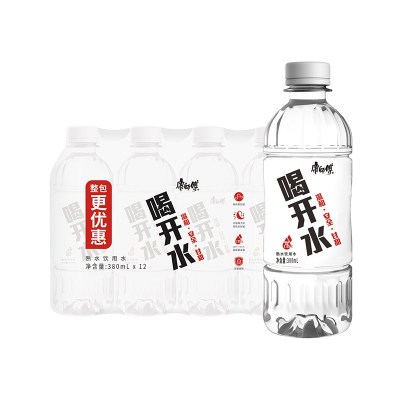 康师傅喝开水熟水饮用水380ml*12瓶整箱纯净水瓶装水会议家庭用水