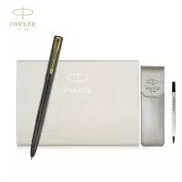 派克(PARKER)威雅XL经典黑金夹宝珠笔+笔套礼盒