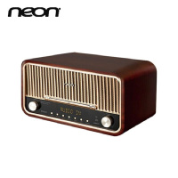 neon MCB820复古音响老式蓝牙小音响木质家用FM收音机经典迷你音箱CD机一体音响
