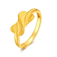 周贝贝珠宝 黄金戒指 足金蝴蝶结女士活口戒指 ZHJJ0001