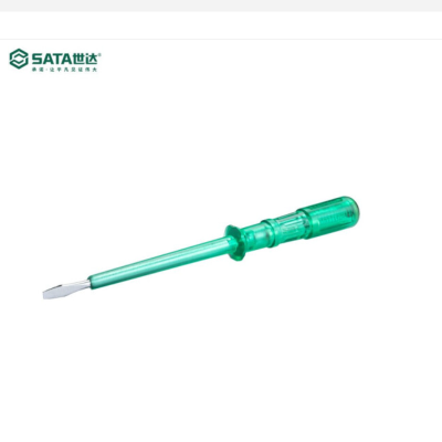 世达(SATA)双色带照明灯数显测电笔试电笔系列车用绝缘 电工笔 普通型测电笔185MM 62502