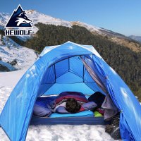 户外3-4人轻量化野营硅胶帐篷 野外专业多人双层防雨露营帐篷HW-Z1841