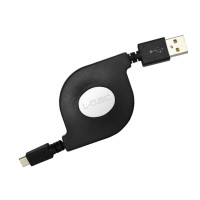 酷比客L-CUBIC MicroUSB伸缩数据线黑色LCCPSTUAMMCMBK-0.8M