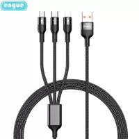 恩谷(ENGUE) 编织一拖三数据线 EG-918快充版66W 黑色