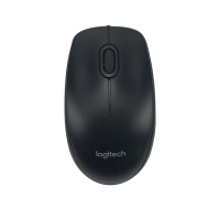 罗技 Logitech 黑色 有线鼠标 电脑笔记本家用鼠标 左右手通用对称 USB即插即用 M90
