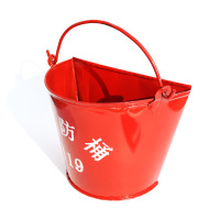 谋福CNMF 8487 加厚消防黄沙桶 半圆形烤漆铁材质 加油站使用桶 扑火工具 消防器材