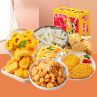 好拾味 炸鸡全家桶1950g(小酥肉+鸡块+鸡米花+鸡柳+薯条+鸡排+洋葱圈+年糕)半成菜品 油炸小吃组合全家桶