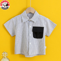 史努比(SNOOPY)童装春夏装新款男女中小童儿童卡通印花短袖衬衫AH030