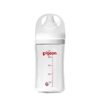 贝亲(Pigeon) 自然实感第3代宽口径玻璃奶瓶240ml(带M号奶嘴) AA187(3个月以上)