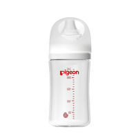 贝亲(Pigeon) 奶瓶 玻璃奶瓶 自然实感第3代奶瓶 宽口径玻璃奶瓶 婴儿奶瓶 240m AA188 L号6个月以上
