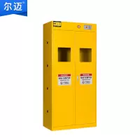 尔迈 全钢防爆气瓶柜 安全柜防爆智能通风警报柜 双瓶二代报警器灰白色/黄色可选