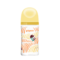 贝亲(Pigeon) 奶瓶 自然实感第3代奶瓶 玻璃奶瓶 宽口径玻璃奶瓶 彩绘奶瓶240ml-麦田AA210 M号