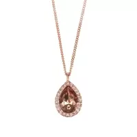 Givenchy/纪梵希 华贵款玫瑰金色水滴型仿水晶女士项链