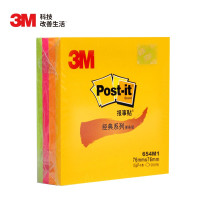 3M 便利贴 便条纸/报事贴/便签纸/便签本 办公用品 经典系列 654M1 荧光彩色多色便签