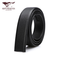 七匹狼(SEPTWOLVES)男士皮带 头层牛皮真皮纯带身不带扣头 正品腰带配件