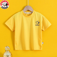 史努比(SNOOPY)儿童2022新款夏装速干卡通印花短袖t恤男童套头纯棉圆领衫AH083