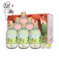 通明山 低度微醺网红高颜值水果酒 蜜桃酸奶青柠檬酸奶味果酒 6度 318ml*6瓶礼盒装
