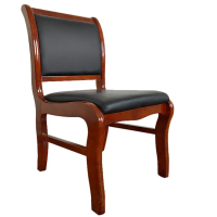 EMSUN (祐森)实木皮革家具长桌会议椅 靠背椅培训椅子办公椅四脚老板椅 麻将椅棋牌椅 家用餐椅 简约木质皮椅