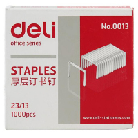 得力0013 厚层订书钉23/13 可订90页 (1000枚/盒) 单盒