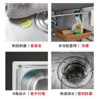 丽佳定制304不锈钢单槽洗手盆 洗菜池家用水池盆洗碗槽0.6米×0.8高×0.5宽 1.2厚度