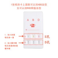 英科 ABO+RHD血型检测试纸(熊猫血)血型检测卡配件齐全 固相法血型检测卡检测试纸 20份