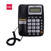 得力(deli) 781 电话机座机 固定电话 办公家用 翻转屏幕 免电池 黑