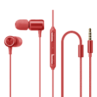 品胜有线耳机(红色)双单元圈铁耳机3.5mm圆孔线控入耳式高音质立体声安卓手机苹果6通用华为小米耳麦游戏原装正品