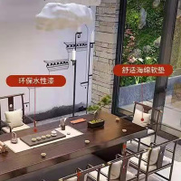 白蜡木高档茶桌1桌+1主椅+1茶水柜+6客椅