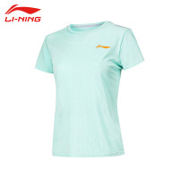 李宁(LI-NING)2022运动时尚跑步系列女子短袖T恤 ATSS382-1 柔水蓝S