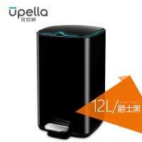 优百纳/Upella 轻奢简约方形不锈钢垃圾桶家用脚踏式 厨房客厅 爵士12L爵士黑