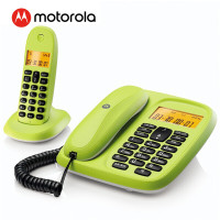 摩托罗拉(Motorola)CL101C数字无绳电话机 子母机办公家用 大屏幕 双清晰免提套装(青柠色)一拖一