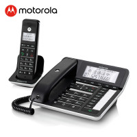 摩托罗拉(MOTOROLA)C7001C数字无绳录音电话机 无线座机 子母机一拖一 通话录音可扩展子机(黑色)